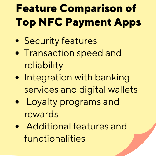 Feature Comparison of Top NFC Payment Apps Image